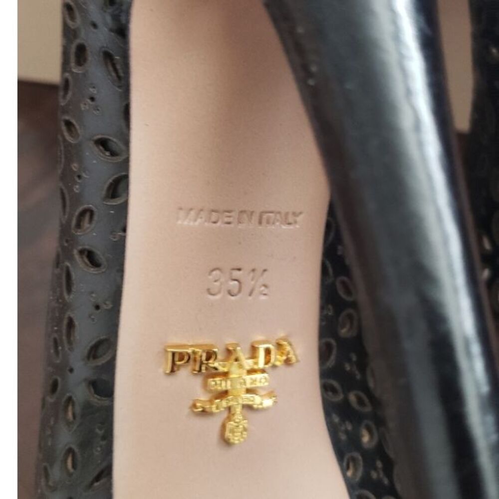 Prada Platform Floral Cutout Peep-toe Stilettos Sz 35.5/5.5‎ Whimsygoth Formal - Picture 5 of 8